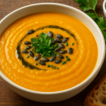 Sämige Kürbissuppe mit frischer Petersilie – Herbstliches Wohlfühlgericht